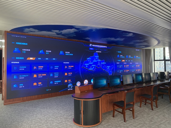 甘肃省酒泉风电指挥中心32m2室内Q1.2Pro全彩 LED显示屏